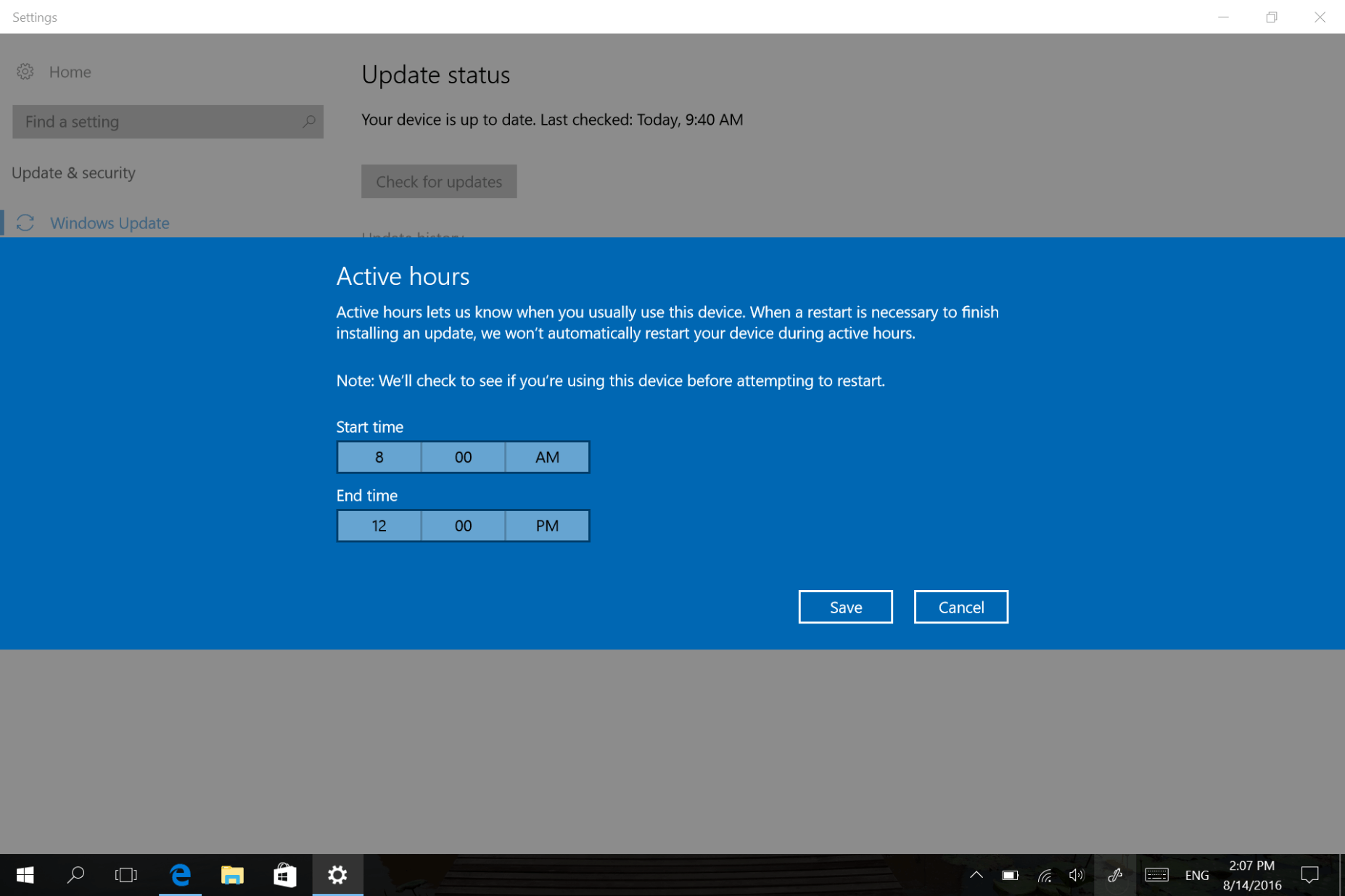 Windows 10 Anniversary Update Windows Update
