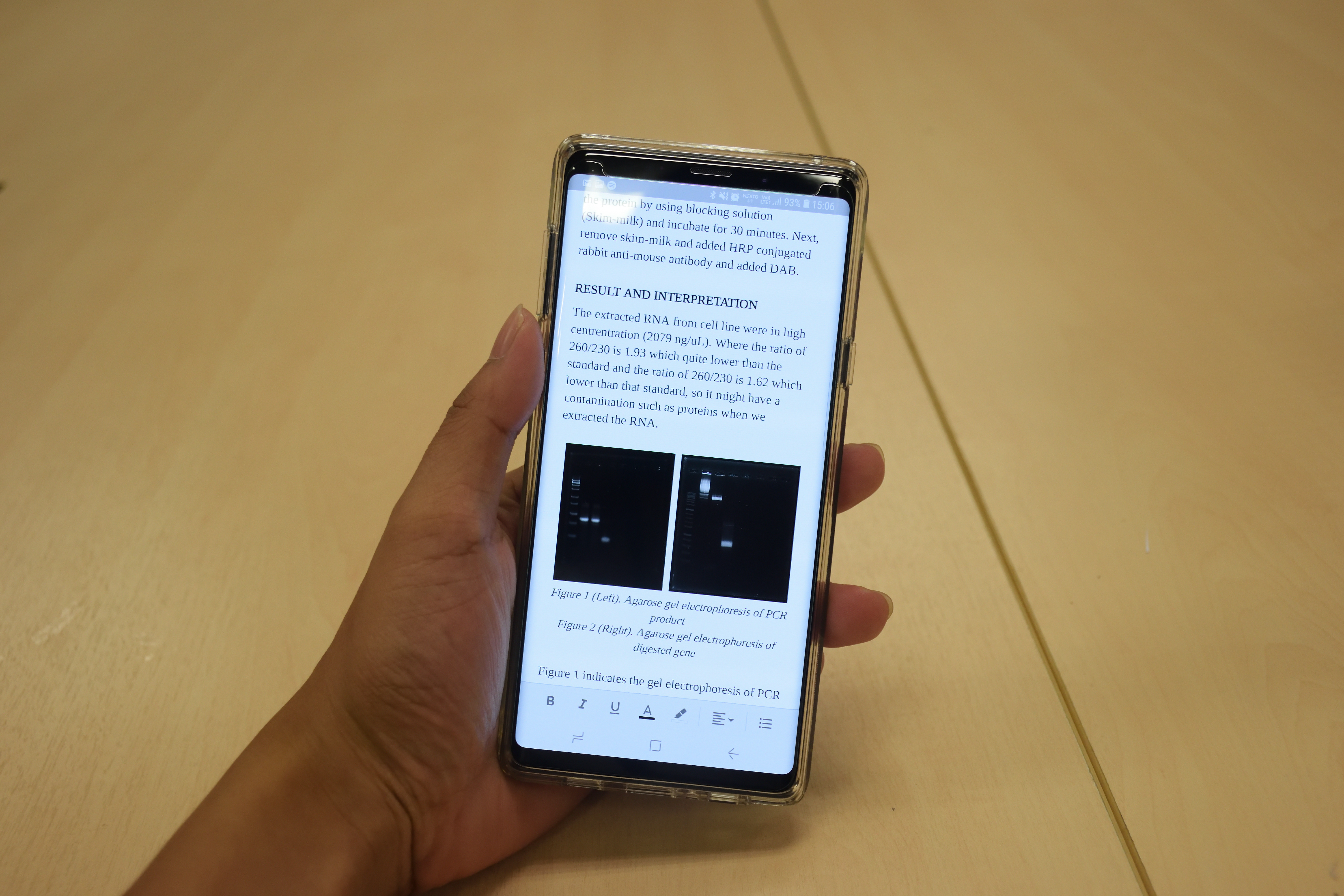 Samsung Galaxy Note 9 with Google Docs