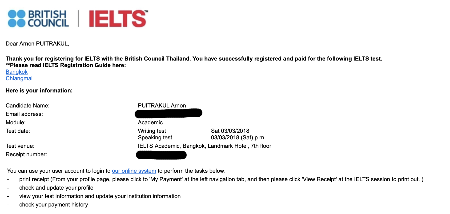 IELTS Mail from British Council