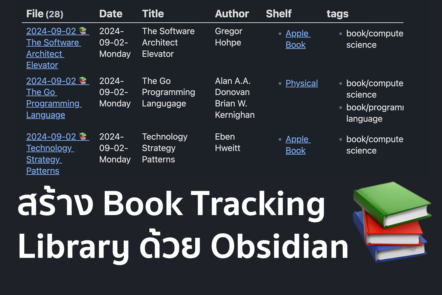 สร้าง Book Tracking Library ด้วย Obsidian